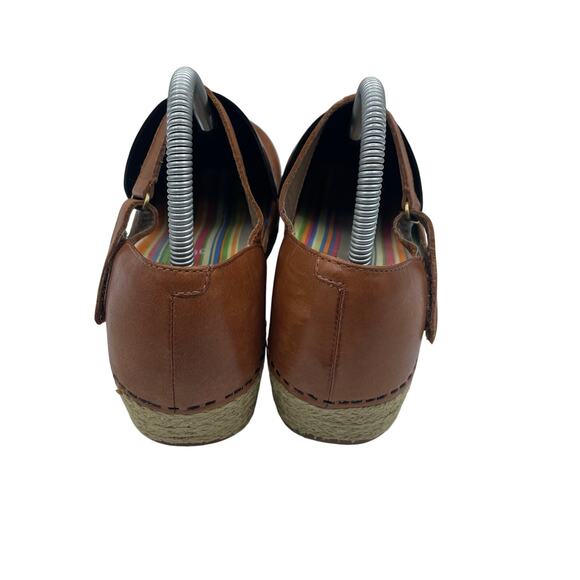 Dansko Margreta Mary Jane Shoes Brown Leather Espadrilles Womens 39 8.5 9 - Picture 4 of 8